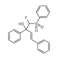 (3E)-1-fluoro-2,4-diphenyl-1-(phenylsulfonyl)but-3-en-2-ol结构式