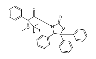 (R,S)-4,5,5-triphenyl-3-(2-methoxy-2-phenyl-2-trifluoromethyl-acetyl)oxazolidin-2-one结构式