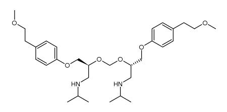 2,2'-methylenedioxybis[(S)-N-isopropyl-3-p-(2-methoxyethyl)phenoxypropylamine]结构式