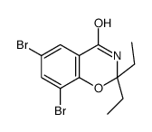6,8-dibromo-2,2-diethyl-3H-1,3-benzoxazin-4-one结构式