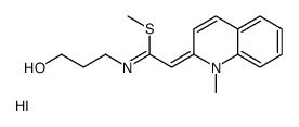 3-[[(E)-2-(1-methylquinolin-1-ium-2-yl)-1-methylsulfanylethenyl]amino]propan-1-ol,iodide结构式