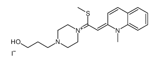 3-[4-[(E)-2-(1-methylquinolin-1-ium-2-yl)-1-methylsulfanylethenyl]piperazin-1-yl]propan-1-ol,iodide结构式