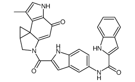 1H-Indole-2-carboxamide, N-(2-((4,5,8,8a-tetrahydro-7-methyl-4-oxocycl opropa(C)pyrrolo(3,2-e)indol-2(1H)-yl)carbonyl)-1H-indol-5-yl)-, (+-)-结构式