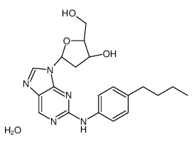 (2R,3S,5S)-5-[2-(4-butylanilino)purin-9-yl]-2-(hydroxymethyl)oxolan-3-ol,hydrate结构式