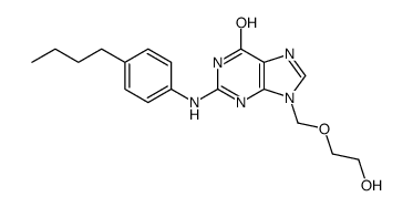 2-(4-butylanilino)-9-(2-hydroxyethoxymethyl)-3H-purin-6-one结构式