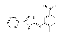 N-(2-甲基-5-硝基苯基)-4-(3-吡啶基)-2-氨基噻唑结构式