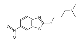 N,N-dimethyl-3-(6'-nitrobenzthiazol-2'-ylthio)propylamine结构式