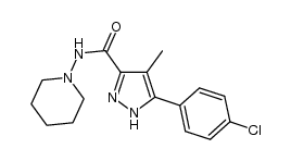 N-piperidino-5-(4-chlorophenyl)-4-methylpyrazole-3-carboxamide结构式