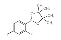 2-(2-氟-4-碘苯基)-4,4,5,5-四甲基-1,3,2-二噁硼烷结构式