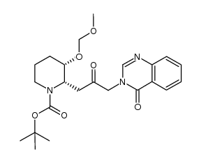 (2S,3S)-2-[2-oxo-3-(4-oxo-4H-quinazolin-3-yl)propyl]-3-methoxymethoxypiperidine-1-carboxylic acid tert-butyl ester结构式