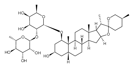 (1β,3β,5β,25S)-3-hydroxyspirostan-1-yl O-6-deoxy-α-L-mannopyranosyl-(1->2)-6-deoxy-β-D-galactopyranoside结构式