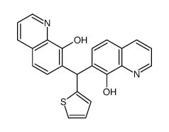 7-[(8-hydroxyquinolin-7-yl)-thiophen-2-ylmethyl]quinolin-8-ol结构式