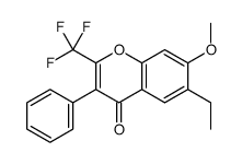 6-ethyl-7-methoxy-3-phenyl-2-(trifluoromethyl)chromen-4-one结构式