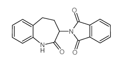 2-(2-Oxo-2,3,4,5-tetrahydro-1H-1-benzazepin-3-yl)-2,3-dihydro-1H-isoindole-1,3-dione结构式