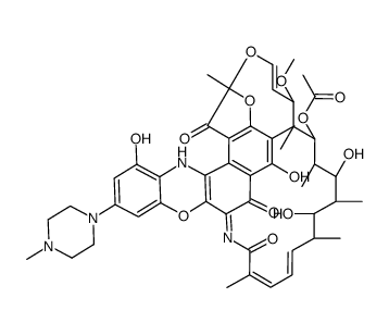 3'-Hydroxy-5'-(4-methyl-piperazin-1-yl)benzoxazinorifamycin结构式