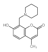 2H-1-Benzopyran-2-one,7-hydroxy-4-methyl-8-(1-piperidinylmethyl)-结构式
