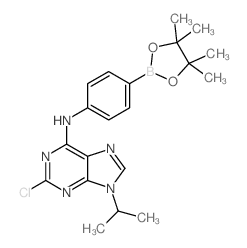 2-氯-9-(1-甲基乙基)-N-[4-(4,4,5,5-四甲基-1,3,2-二噁硼烷-2-基)苯基]-9H-嘌呤-6-胺结构式