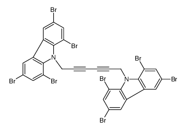 1,3,6,8-tetrabromo-9-[6-(1,3,6,8-tetrabromocarbazol-9-yl)hexa-2,4-diynyl]carbazole结构式