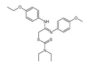 [2-(4-ethoxyphenyl)imino-2-(4-methoxyanilino)ethyl] N,N-diethylcarbamodithioate结构式