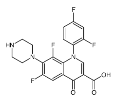 1-(2,4-difluorophenyl)-6,8-difluoro-4-oxo-7-piperazin-1-ylquinoline-3-carboxylic acid结构式