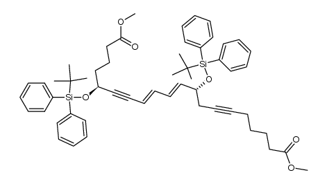 (5S,8E,10E,12R)-dimethyl 5,12-bis((tert-butyldiphenylsilyl)oxy)icosa-8,10-dien-6,14-diynedioate结构式