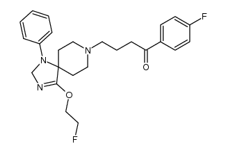 8-[4-(4-fluorophenyl)-4-oxobutyl]-1-phenyl-4-(2-fluoroethoxy)-1,3,8-triazaspiro[4.5]dec-3-ene结构式