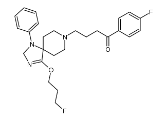 8-[4-(4-fluorophenyl)-4-oxobutyl]-1-phenyl-4-(3-fluoropropoxy)-1,3,8-triazaspiro[4.5]dec-3-ene结构式