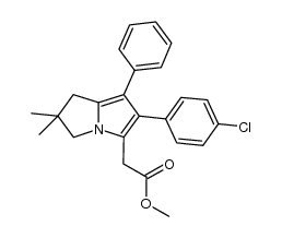 methyl 2-(6-(4-chlorophenyl)-2,2-dimethyl-7-phenyl-2,3-dihydro-1H-pyrrolizine-5-yl)acetate结构式