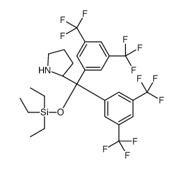 R-2-[bis[3,5-bis(trifluoromethyl)phenyl][(triethylsilyl)oxy]Methyl]-Pyrrolidine结构式