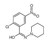 2-chloro-5-nitro-N-piperidin-1-ylbenzamide结构式