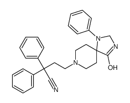 4-(4-oxo-1-phenyl-1,3,8-triazaspiro[4.5]decan-8-yl)-2,2-diphenylbutanenitrile结构式