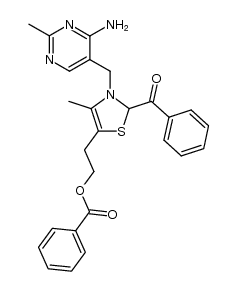 [3-(4-amino-2-methyl-pyrimidin-5-ylmethyl)-5-(2-benzoyloxy-ethyl)-4-methyl-2,3-dihydro-thiazol-2-yl]-phenyl-methanone结构式