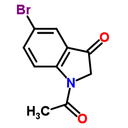 1-乙酰基-5-溴吲哚-3-酮结构式