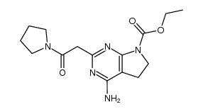 ethyl 4-amino-2-(2-oxo-2-(pyrrolidin-1-yl)ethyl)-5H-pyrrolo[2,3-d]pyrimidine-7(6H)-carboxylate结构式