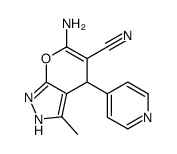 6-Amino-3-methyl-4-(4-pyridinyl)-2,4-dihydropyrano[2,3-c]pyrazole -5-carbonitrile结构式
