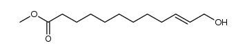 (E)-methyl 12-hydroxydodec-10-enoate结构式