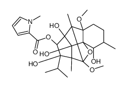 4,7,8a,8b-tetrahydroxy-6,9a-dimethoxy-3,6a,9-trimethyl-7-(propan-2-yl)dodecahydro-6,9-methanobenzo[1,2]pentaleno[1,6-bc]furan-8-yl 1-methyl-1h-pyrrole-2-carboxylate结构式