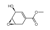 (+)-methyl (1&beta;,2&alpha;,6&beta;)-2-hydroxy-7-oxabicyclo[4,1,0]hept-3-ene-4-carboxylate结构式
