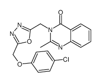 3-[[5-[(4-chlorophenoxy)methyl]-1,3,4-oxadiazol-2-yl]methyl]-2-methylquinazolin-4-one结构式