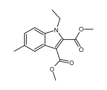 dimethyl 1-ethyl-5-methyl-1H-indole-2,3-dicarboxylate结构式