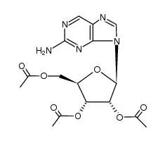 2-amino-9-(2,3,5-tri-O-acetyl-β-D-ribofuranosyl)purine结构式