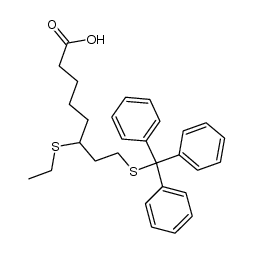6-ethylmercapto-8-tritylmercaptooctanoic acid结构式