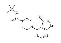 4-(4-Boc-1-哌嗪)-5-溴-7H-吡咯并[2,3-d]嘧啶结构式