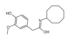 N-cyclooctyl-2-(4-hydroxy-3-methoxyphenyl)acetamide结构式
