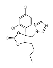 (4S,5R)-5-butyl-4-(2,4-dichlorophenyl)-4-(1,2,4-triazol-1-ylmethyl)-1,3-dioxolan-2-one结构式