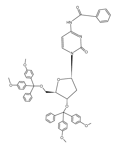 N4-benzoyl-O3',O5'-bis-(4,4'-dimethoxy-trityl)-2'-deoxy-cytidine结构式