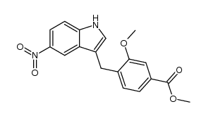 4-[5-nitro-1H-indol-3-ylmethyl]-3-methoxy-benzoic acid methylester结构式