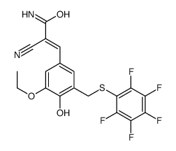 (E)-2-cyano-3-[3-ethoxy-4-hydroxy-5-[(2,3,4,5,6-pentafluorophenyl)sulfanylmethyl]phenyl]prop-2-enamide结构式