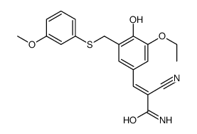 (E)-2-cyano-3-[3-ethoxy-4-hydroxy-5-[(3-methoxyphenyl)sulfanylmethyl]phenyl]prop-2-enamide结构式