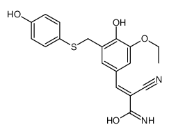 (E)-2-cyano-3-[3-ethoxy-4-hydroxy-5-[(4-hydroxyphenyl)sulfanylmethyl]phenyl]prop-2-enamide结构式